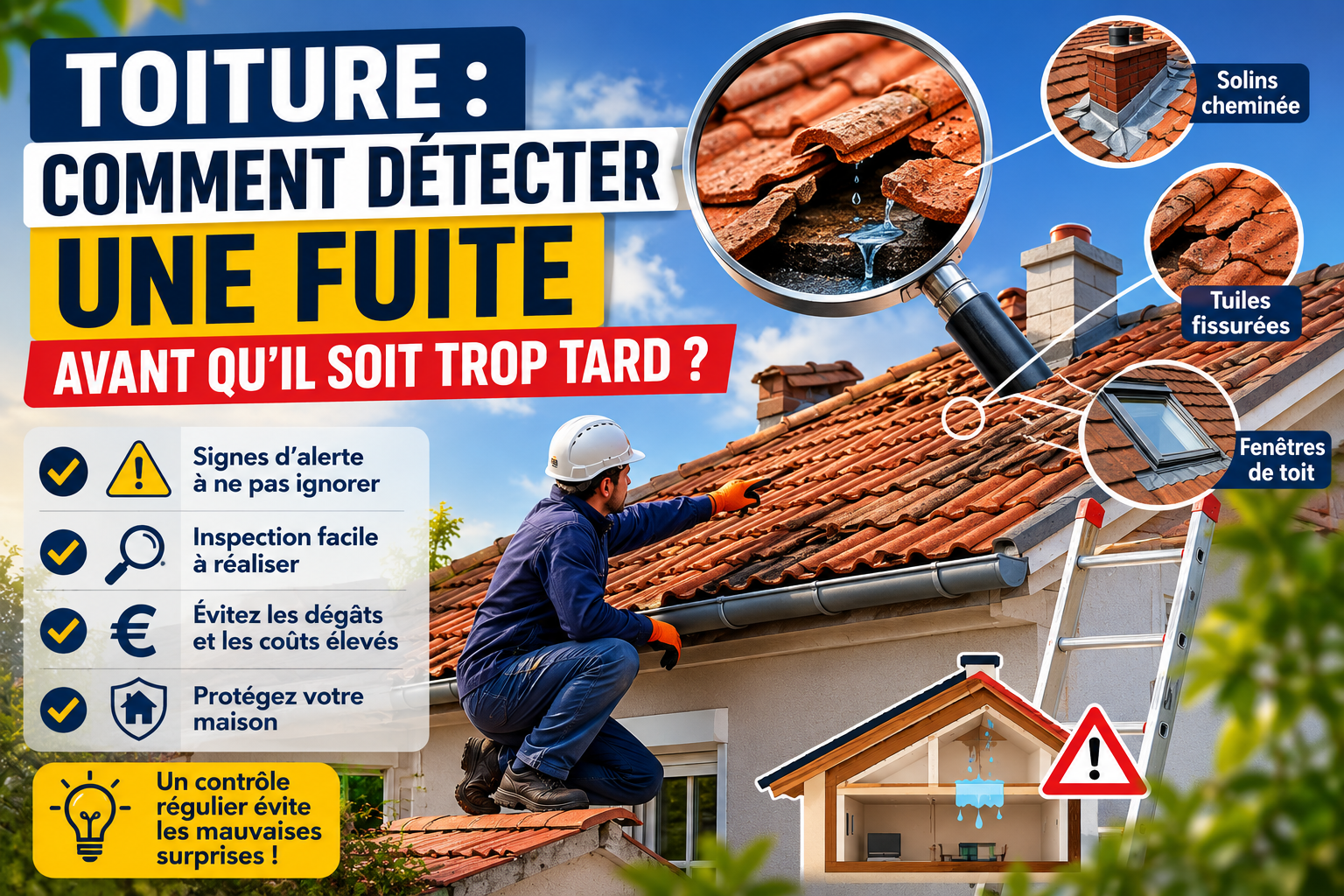 Fuite de toiture : comment la détecter tôt et éviter les gros dégâts